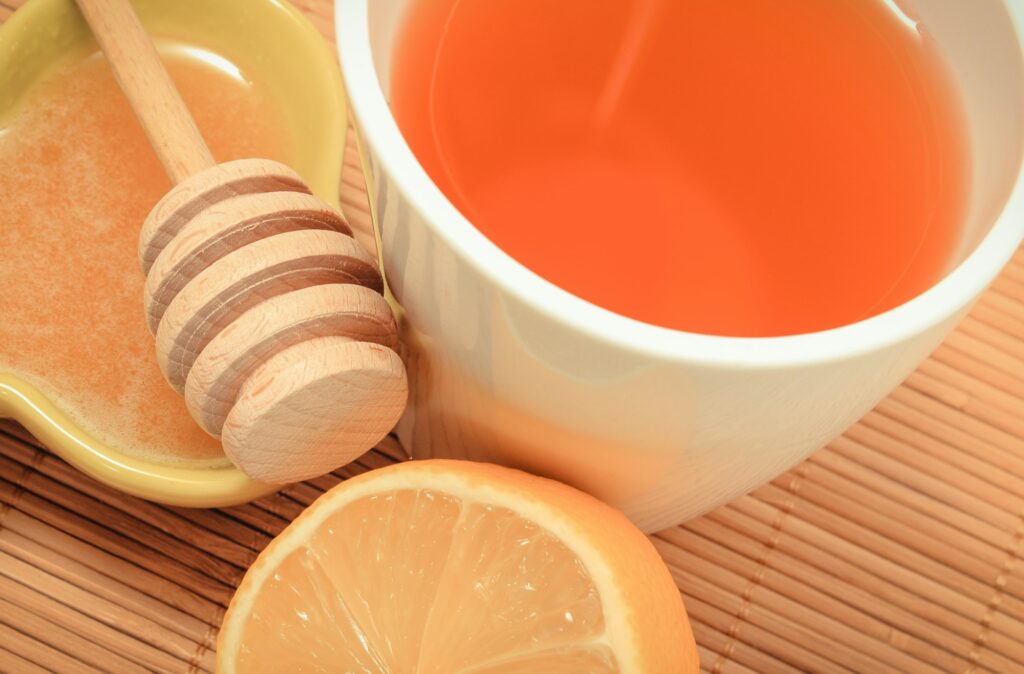 Cup of tea with honey, ginger and lemon. Healthy lifestyles. Alternative medicine