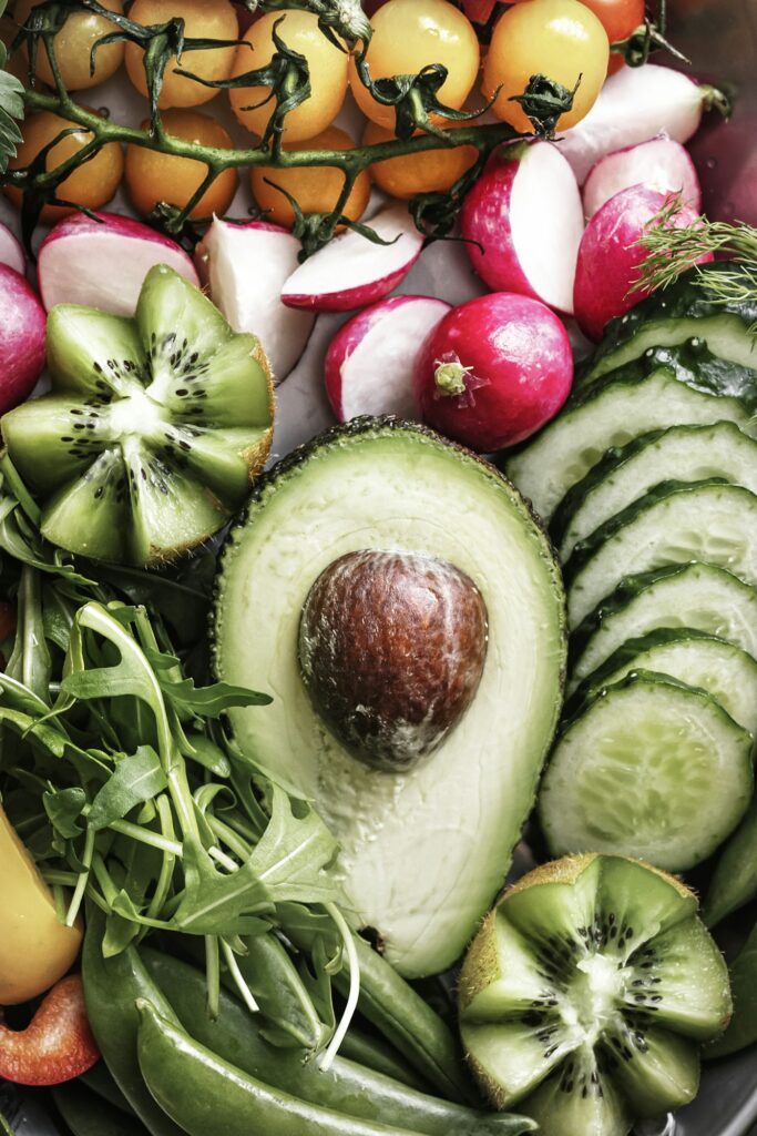 Fresh vegetables flat lay healthy lifestyle